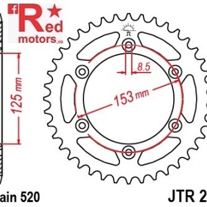 Foaie/pinion spate JTR210.48 520 cu 48 de dinti pentru HM-Moto