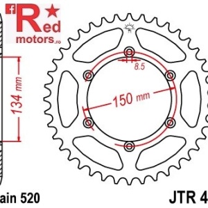 Foaie/pinion spate JTR460.45 520 cu 45 de dinti pentru Kawasaki KLX 250, KLX 300, KLX 450