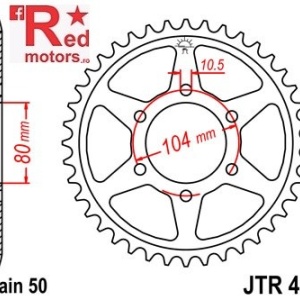 Foaie/pinion spate JTR488.38 530 cu 38 de dinti pentru Kawasaki Z 400, Z 550, Z 650, ZRX 1200