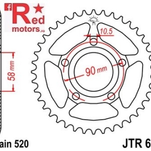 Foaie/pinion spate JTR604.40 520 cu 40 de dinti pentru Honda NSR 125