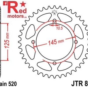 Foaie/pinion spate JTR857.47 520 cu 47 de dinti pentru Yamaha TT 600, XT 550, XT 600
