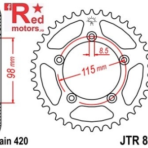Foaie/pinion spate JTR894.48 420 cu 48 de dinti pentru KTM SX 65
