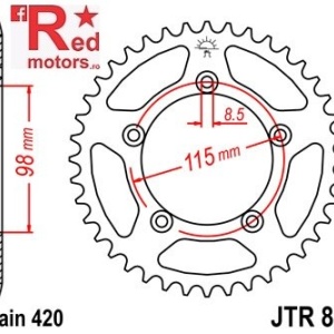 Foaie/pinion spate JTR894.50 520 cu 50 de dinti pentru KTM SX 60, SX 65