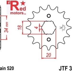 Pinion fata JTF 328 cu 15 dinti