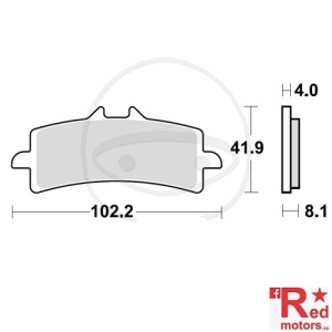 Placute frana fata SINTER SV TRW 102.2x41.9x4x8.1 pentru Bimota BB3 1000, BMW HP4 1000