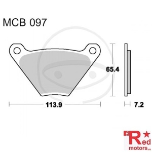 Placute frana fata STD TRW ALTN 113.9x65.4x7.2 MCB097 pentru Harley Davidson FL 1200, FLH 1200, FX 1200, FXE 1340