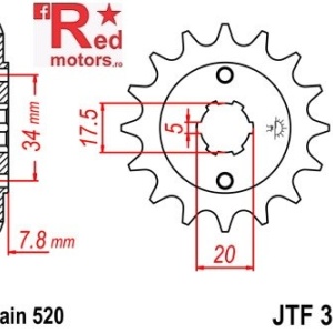 Pinion fata JTF 327 cu 15 dinti