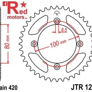Foaie/pinion spate JTR1214.46 420 cu 46 de dinti pentru Honda CR 80, CRF 70, XR 70, XR 80