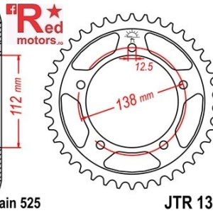 Foaie/pinion spate JTR1304.43 525 cu 43 de dinti pentru Honda CB 600 F Hornet
