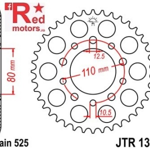 Foaie/pinion spate JTR1332.47 525 cu 47 de dinti pentru Honda CB 450, CB 500