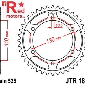 Foaie/pinion spate JTR1876.43 525 cu 43 de dinti pentru Suzuki GSX-R 600, GSX-R 750, Yamaha MT-07 700