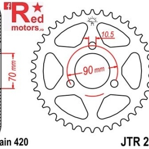 Foaie/pinion spate JTR239.50 420 cu 50 de dinti pentru Honda MB 80, 50