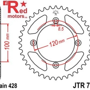 Foaie/pinion spate JTR798.48 428 cu 48 de dinti pentru Suzuki RM 80, RM 85