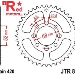 Foaie/pinion spate JTR801.53 420 cu 53 de dinti pentru Beta Minicross 150, Kawasaki AR 80, KLX 110, Suzuki LT 50