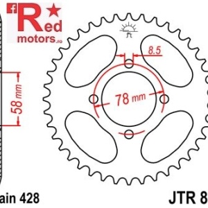 Foaie/pinion spate JTR810.49 428 cu 49 de dinti pentru Generic Code 125, Worx 125, Hyosung GV 125 Aquila, RT 125 D Karion Citytrail