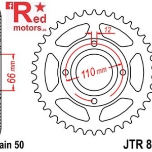 Foaie/pinion spate JTR849.38 530 cu 38 de dinti pentru Yamaha RD 250, RD 400