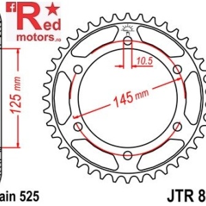 Foaie/pinion spate JTR867.42 525 cu 42 de dinti pentru Yamaha TDM 850
