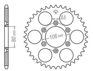 FOAIE SPATE JT 49 DINTI (JTR22) - APRILIA TUAREG125 / 125RX 2008-