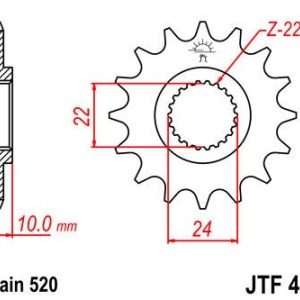 PINION FATA JT 16 DINTI (JTF402) - BMW F650/ST APRILIA PEGASO 1997