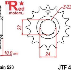 Pinion fata JTF 402 cu 14 dinti