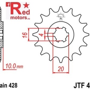 Pinion fata JTF 410 cu 16 dinti