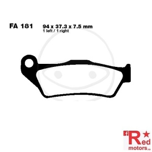 Placute frana fata SCOOTER SINTERED HH EBC ALTN 94x37.3x7.5 FA181 pentru Aprilia SRV 850, Gilera GP 800, Gilera Nexus 500, MBK XQ 125, Yamaha YP 125, YP 180