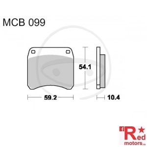 Placute frana fata STD TRW ALTN 59.2x54.1x10.4 MCB099 pentru Triumph T140 750, T150, TR7