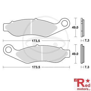 Placute frana fata SINTER SV TRW 173.5x49x7.3/173.5x49x7.3 pentru Harley Davidson FLHTCUTG 1690
