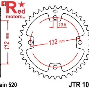 Foaie/pinion spate JTR1072.36 520 cu 36 de dinti pentru Arctic Cat DVX 250, 300, Kymco Maxxer 300, TGB Blade 325