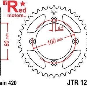 Foaie/pinion spate JTR1214.38 420 cu 38 de dinti pentru Honda CR 80, CRF 70, CRF 110, XR 80