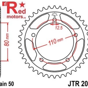 Foaie/pinion spate JTR2010.43 530 cu 43 de dinti pentru Triumph Adventurer 900, Daytona 750, 900, 1000, 1200, Sprint 900