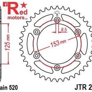 Foaie/pinion spate JTR210.50 520 cu 50 de dinti pentru HM-Moto