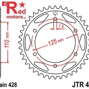 Foaie/pinion spate JTR485.46 428 cu 46 de dinti pentru Gilera Coguar 125