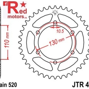 Foaie/pinion spate JTR486.41 520 cu 41 de dinti pentru Kawasaki EL 250, ER 500
