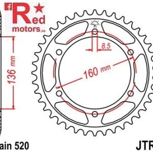Foaie/pinion spate JTR5.47 520 cu 45 de dinti pentru Aprilia Moto 650, Pegaso 650