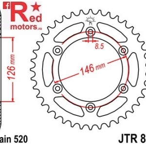 Foaie/pinion spate JTR808.41 520 cu 41 de dinti pentru Suzuki DR 350, DR-Z 400