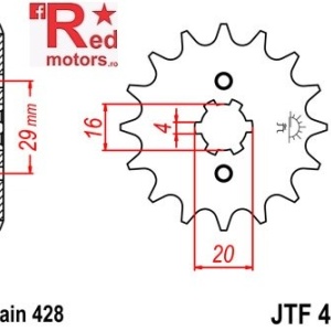 Pinion fata JTF 425 cu 12 dinti