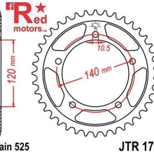Foaie/pinion spate JTR1792.40 525 cu 40 de dinti pentru Kawasaki KLV 1000, Suzuki DL 650