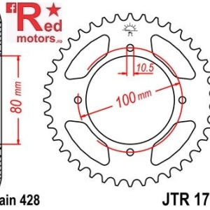 Foaie/pinion spate JTR1794.45 428 cu 45 de dinti pentru Suzuki GZ 125