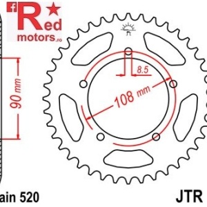 Foaie/pinion spate JTR18.39 520 cu 39 de dinti pentru MZ/MUZ Skorpion 660