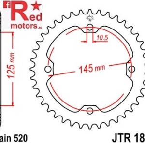Foaie/pinion spate JTR1857.39 520 cu 39 de dinti pentru SMC/Barossa Black Hawk 250, Yamaha YFM 250, YFM 350