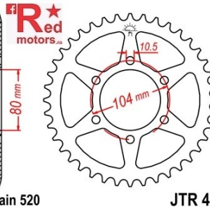 Foaie/pinion spate JTR478.45 520 cu 45 de dinti pentru Kawasaki ER-6F 650