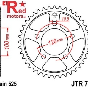 Foaie/pinion spate JTR702.42 525 cu 42 de dinti pentru Aprilia Caponord 1200, Dorsoduro 750, 1200