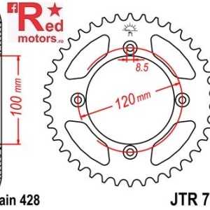 Foaie/pinion spate JTR798.52 428 cu 52 de dinti pentru Suzuki RM 80. RM 85