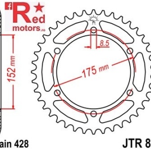 Foaie/pinion spate JTR839.52 428 cu 52 de dinti pentru Yamaha DT 125, WR 125