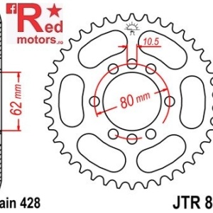 Foaie/pinion spate JTR843.51 428 cu 51 de dinti pentru Yamaha DT 80, DT 175