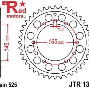 Foaie/pinion spate JTR853.45 525 cu 45 de dinti pentru Honda NT 400, NT 650