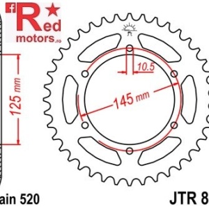 Foaie/pinion spate JTR855.48 520 cu 48 de dinti pentru Yamaha DT 250, MT-03 660, XJ 600