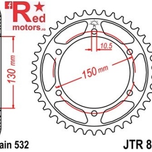 Foaie/pinion spate JTR866.38 532 cu 38 de dinti pentru Yamaha FZR 750, FZR 1000, XJR 1200, YZF 750