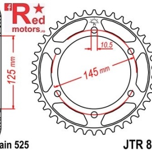 Foaie/pinion spate JTR867.44 525 cu 44 de dinti pentru Yamaha TDM 850